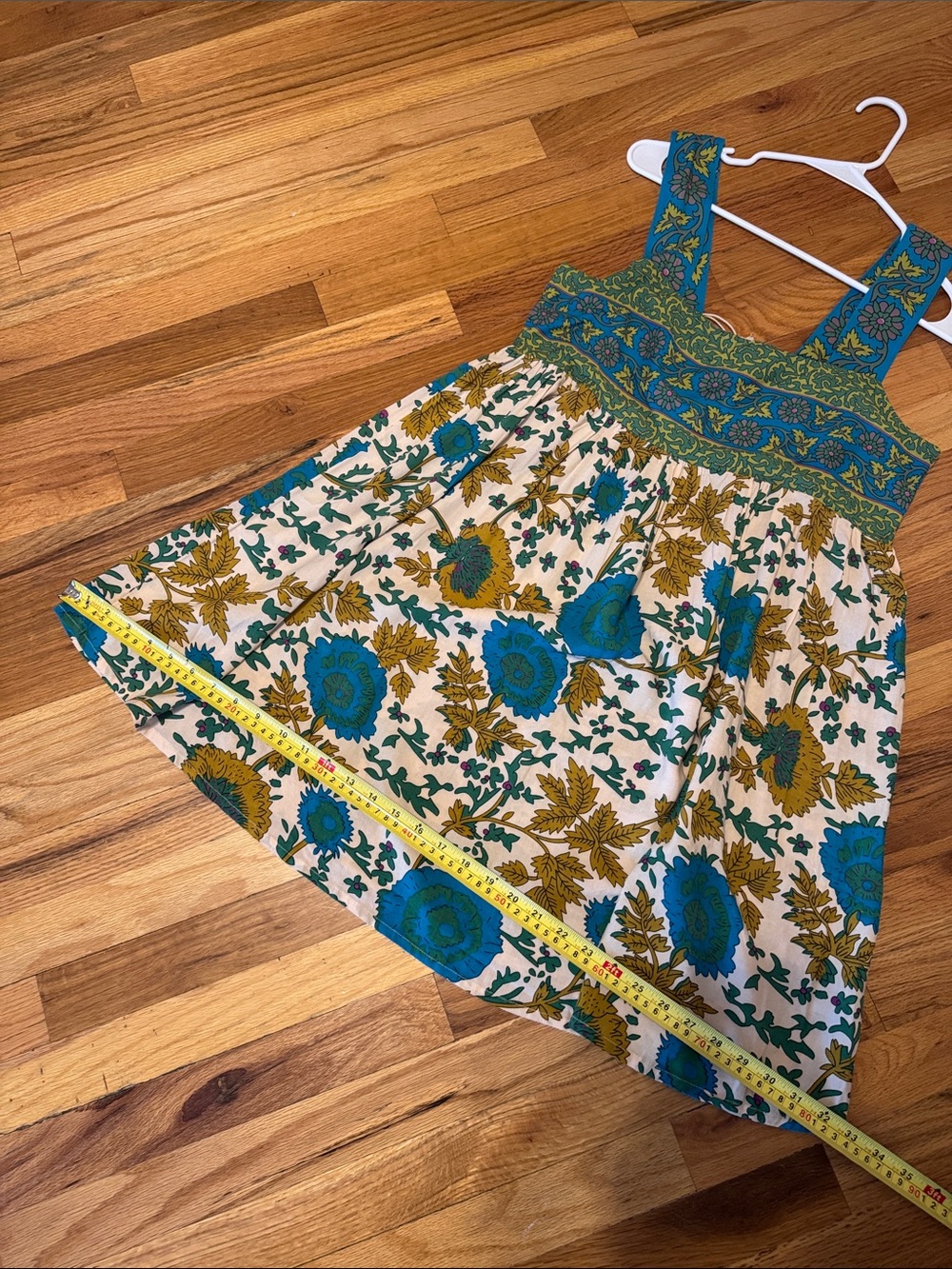 Natural Life Medium Blue, green, gold Floral Boho Sundress, New! - Picture 15 of 16